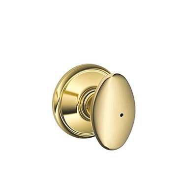 SCHLAGE Schlage F40 SIE 605 16080 10027 Siena Bed and Bath Knob Bright Brass