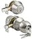 BESTTEN Keyed Same Exterior Door Knob and Single Cylinder Deadbolt Combo Set Keyed Alike Entry Door Knobs with Lock and Keys for Entrance and Front Door Satin Nickel