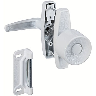 National Hardware N212993 Screen Door Handle Knob Latch White Storm Door Lock Replacement for 58 in to 138 in Thick Doors with 112 in 134 in 3 in Hole Spacing