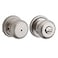 Kwikset Hancock Interior Privacy Door Knob with Lock Door Handle For Bathroom and Bedroom Satin Nickel Keyless Push Button Lock Doorknob
