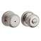 Kwikset Hancock Interior Privacy Door Knob with Lock Door Handle For Bathroom and Bedroom Satin Nickel Keyless Push Button Lock Doorknob