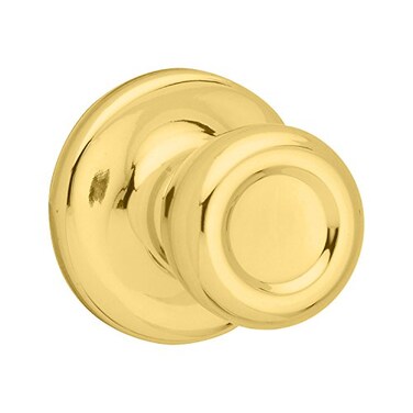Kwikset Mobile Home Interior Passage Door Knob Handle For Closet and Hallway Doors NonLocking Doorknob in Polished Brass