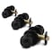 Copper Creek Colonial Passage Interior Door Knob ANSI Grade3 Certified Modern Heavy Duty Handle Easy Install and Reversible for Bedroom Bathroom and Closets Matte Black 3 Pack