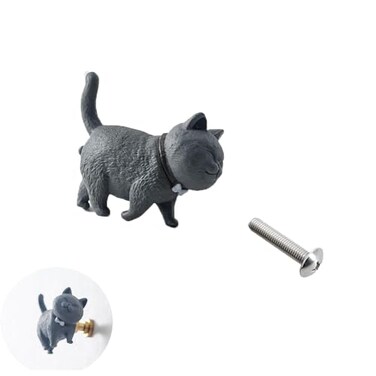 UtySty Drawer Knobs 3D Cat Shape Cabinet Knobs Drawer Pulls Handle Cabinet Knob for Cupboard Door Closet Dresser Hardware Wardrobe Furniture Kitchen Kitty Theme Decor