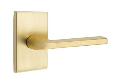 Emtek Dummy Set Modern Rectangular Rosette Helios Lever Satin Brass