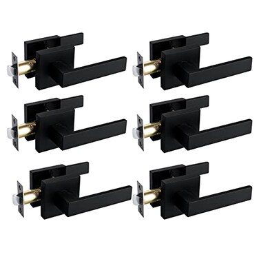 NEWBANG Solid Door Lever Handle Matte Black Finish