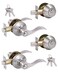 GITRANG 2 Pack Keyed Alike Front Door Lever Lockset with Single Cylinder Deadbolt Combination Set Wave Style Lever Front DoorExterior Door Knob with Lock and Deadbolt Satin Nickel Finished