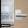 Berlin Modisch Privacy Lever Door Handle Designer Series Easy to Open Locking Lever Set for Bedroom or Bathroom Reversible for Right Left Sided Doors Heavy Duty Satin Nickel Finish