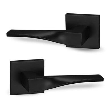 Berlin Modisch Sleek Series Dummy Lever Door Handle Pack of 2 NonTurning Single Side Pull Only Lever Set for Closet or French Doors Heavy Duty Iron Black Finish