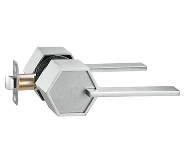 Berlin Modisch Zero Gravity Metro Series Passage Lever Door Handle NonLocking Lever Set for Hallway or Closet Doors Reversible Heavy Duty Satin Nickel Finish