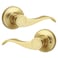 Gaurqiah Brushed Gold Wave Style Passage Door Handle Without Keys NonLocking Door Lever for HallwayCloset in Satin Brass Finish No Lock Reversible Lever for LeftRight Doors