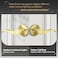 Gaurqiah Brushed Gold Wave Style Passage Door Handle Without Keys NonLocking Door Lever for HallwayCloset in Satin Brass Finish No Lock Reversible Lever for LeftRight Doors