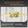Gaurqiah Brushed Gold Wave Style Passage Door Handle Without Keys NonLocking Door Lever for HallwayCloset in Satin Brass Finish No Lock Reversible Lever for LeftRight Doors