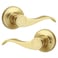 Gaurqiah Brushed Gold Wave Style Passage Door Handle Without Keys NonLocking Door Lever for HallwayCloset in Satin Brass Finish No Lock Reversible Lever for LeftRight Doors