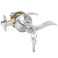 HOSOM Satin Nickel Entry Door Lever Interior Exterior Door Handle Wave Style Lever Door Handles with Lock and Key Keyed Doors Lock Knob 1 Pack