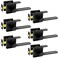 KAMOTA Passage Door Levers 6 Pack Black HeavyDuty Interior Door Handles Square NonLocking Door Locksets for Closets Hallways and Conference Rooms Left and Right Hand Reversible