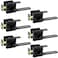 KAMOTA Passage Door Levers 6 Pack Black HeavyDuty Interior Door Handles Square NonLocking Door Locksets for Closets Hallways and Conference Rooms Left and Right Hand Reversible