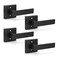 KNOBWELL 4 Pack Interior Black Door Handles Dummy Door Knobs NoFunctioning Lever Door Handle French DoorCloset LeftRight Handle