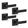 KNOBWELL 4 Pack Interior Black Door Handles Dummy Door Knobs NoFunctioning Lever Door Handle French DoorCloset LeftRight Handle