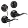KNOBWELL Entry Lever Door Handle and Single Cylinder Deadbolt Set Keyed Alike Exterior Door Knob Lock with Deadbolt for Office and Home Security Mattle Black Front Door Lock Set 1 Pack