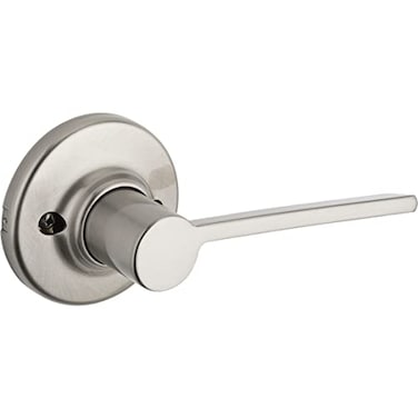 Kwikset Ladera Dummy Door Handle Single Sided Lever for Closets French Double Doors and Pantry Satin Nickel NonTurning Left Handed Interior PushPull Lever with Microban Protection