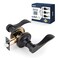 LOQRON Wave Style Door Lever Passage Door Handle Keyless Interior Lever Reversible for LeftRight Handed for Hallway and Closet with Oil Rubbed Bronze Finish 1 Pack