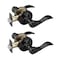 NCL Hardware NCL 2 Pack Black Door Handle Interior Wave Door Lever Door Knob with Lock Privacy Door Handle for Bath Bedroom