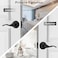 NCL Hardware NCL 2 Pack Black Door Handle Interior Wave Door Lever Door Knob with Lock Privacy Door Handle for Bath Bedroom