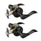 NCL Hardware NCL 2 Pack Black Door Handle Interior Wave Door Lever Door Knob with Lock Privacy Door Handle for Bath Bedroom