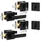 Probrico 2Pack Matte Black Exterior Door Handle with Single Cylinder DeadboltPassage Door Lever and Deadbolt Lock Set for Front DoorKeyed Alike