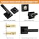 Probrico 2Pack Matte Black Exterior Door Handle with Single Cylinder DeadboltPassage Door Lever and Deadbolt Lock Set for Front DoorKeyed Alike