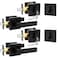Probrico 2Pack Matte Black Exterior Door Handle with Single Cylinder DeadboltPassage Door Lever and Deadbolt Lock Set for Front DoorKeyed Alike