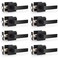 Probrico 8 Pack Matte Black Passage Levers for Hall and Closet Square Heavy Duty Interior Keyless Door Handles Reversible for Left Right Sided Doors