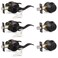 Probrico Oil Rubbed Bronze Entry Lever and Deabolt Sets Keyed Alike Drop Levers with Single Cylinder Deadbolts and Key Combo Pack Exterior Front Door Keyed Hardware 3 Pack