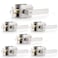 Probrico Satin Nickel Square Privacy Door Levers Lockset for Bedroom or Bathroom Keyless Door Locks 6 Pack