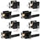 Probrico Square Keyed Entry Levers and Double Cylinder Deadbolts Combo Pack Flat Black Heavy Duty Entrance Locksets for Office Bedroom and Front Door 4 Pack Keyed AlikeAll Same Keys