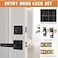 Probrico Square Keyed Entry Levers and Double Cylinder Deadbolts Combo Pack Flat Black Heavy Duty Entrance Locksets for Office Bedroom and Front Door 4 Pack Keyed AlikeAll Same Keys