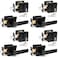 Probrico Square Keyed Entry Levers and Double Cylinder Deadbolts Combo Pack Flat Black Heavy Duty Entrance Locksets for Office Bedroom and Front Door 4 Pack Keyed AlikeAll Same Keys