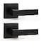 Probrico 2 Pack Dummy Levers in Matte Black FinishHeavy Duty NonTurning Interior Door Handles Reversible Half Dummy Levers for Closet Pantry
