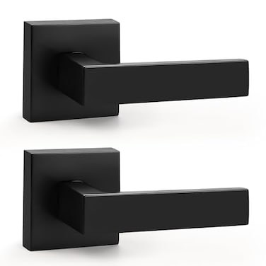 Probrico 2 Pack Dummy Levers in Matte Black FinishHeavy Duty NonTurning Interior Door Handles Reversible Half Dummy Levers for Closet Pantry