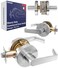 OAKMOORE Heavy Duty Commercial Door Handle Passage Function Grade 2 No LockKey for Meeting Rooms Kitchens Nickel Finish C UL ADA ANSI A1562