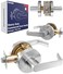 OAKMOORE Heavy Duty Commercial Door Handle Passage Function Grade 2 No LockKey for Meeting Rooms Kitchens Nickel Finish C UL ADA ANSI A1562