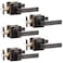 GOBEKOR 5 Pack Oil Rubbed Bronze Door Handle Interior Door Levers Privacy for Bedroom Bathroom Square Door Handles Keyless Straight Levers