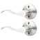 GOBEKOR 2 Pack Brushed Nickel Single Dummy Door Handles Wave LeftHanded Door Lever NonTurning Lock Interior Closet French Door Handle