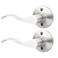 GOBEKOR 2 Pack Brushed Nickel Single Dummy Door Handles Wave LeftHanded Door Lever NonTurning Lock Interior Closet French Door Handle