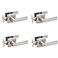 Probrico 4 Pack Square Door Lever Privacy Door Lock Handleset Keyless Lockset Door Knobs Storage Room Bathroom Set No Key in Satin Nickel