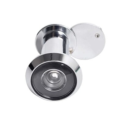 Junxave Door Viewer Peephole Solid Brass 220degree Door Viewer with Heavy Duty Rotating Privacy Cover for 138 to 216 Doors for Home Office Hotel Polished Chrome