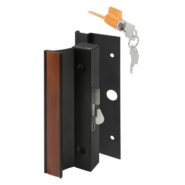 PRIME-LINE PrimeLine C 1094 Patio Door Surface with Hook Latch Extruded Black Finish Keyed Single Pack