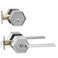 Berlin Modisch Zero Gravity Metro Series Entry Lever Door Handle Set and Single Cylinder Deadbolt Locking Lever HandleSet Front Door or Office Reversible Heavy Duty Satin Nickel Finish
