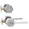Berlin Modisch Zero Gravity Metro Series Entry Lever Door Handle Set and Single Cylinder Deadbolt Locking Lever HandleSet Front Door or Office Reversible Heavy Duty Satin Nickel Finish